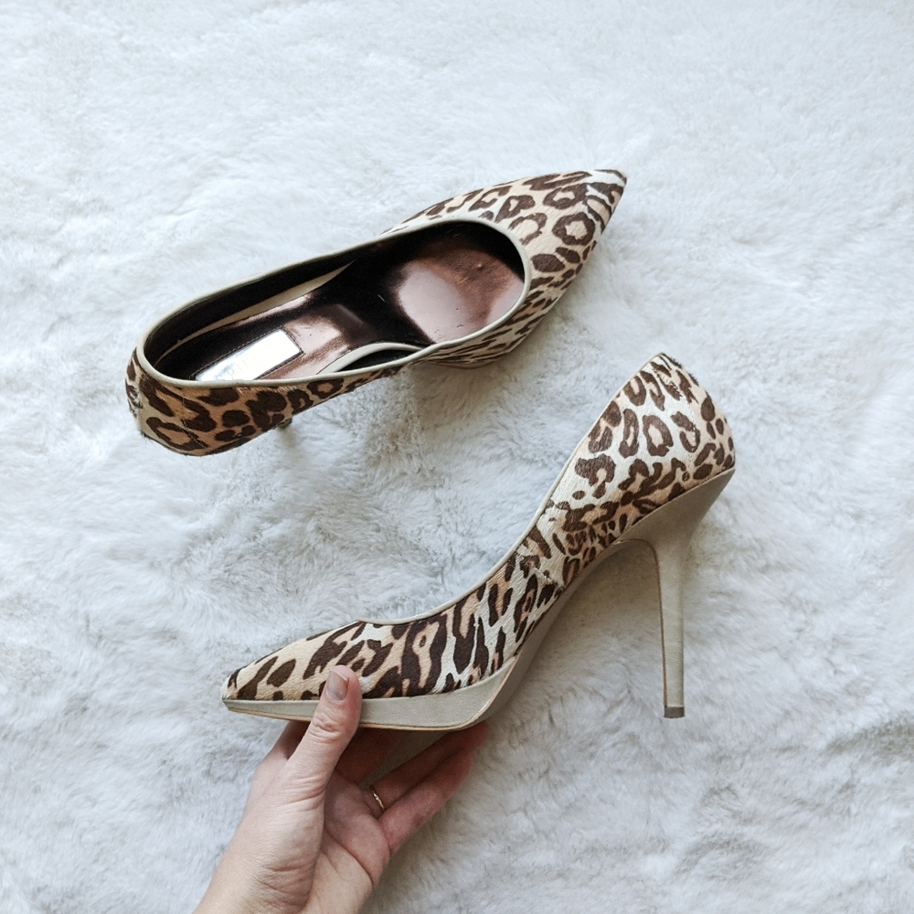 Spiegel Leather Leopard Cowhide Pointed-Toe Heels